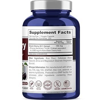 Amazon.com: NusaPure Black Cherry Extract 3,000mg 250 Veggie